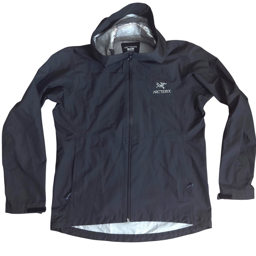 Arcteryx Gore-Tex Hooded Jacket Mens Large Black Waterproof Shell CA34438